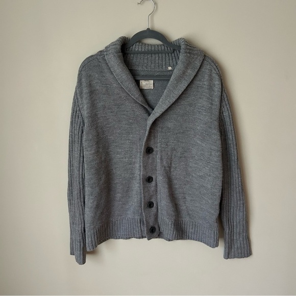7 Diamonds Dark Grey Button Down Wool Blend Collared Cardigan Sweater Men’s XL - Picture 1 of 6